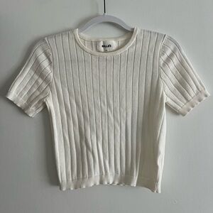 Rolla's Cream Ribbed Knit Top